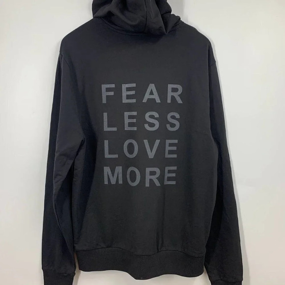 Happylucky Unisex Fear Less Love More Inclusive Cotton Pullover Hoodie Size L - Picture 2 of 12